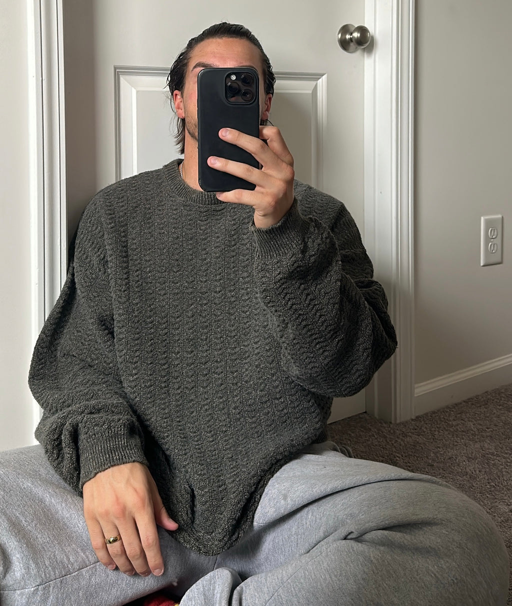 Vtg Textured Dad Sweater