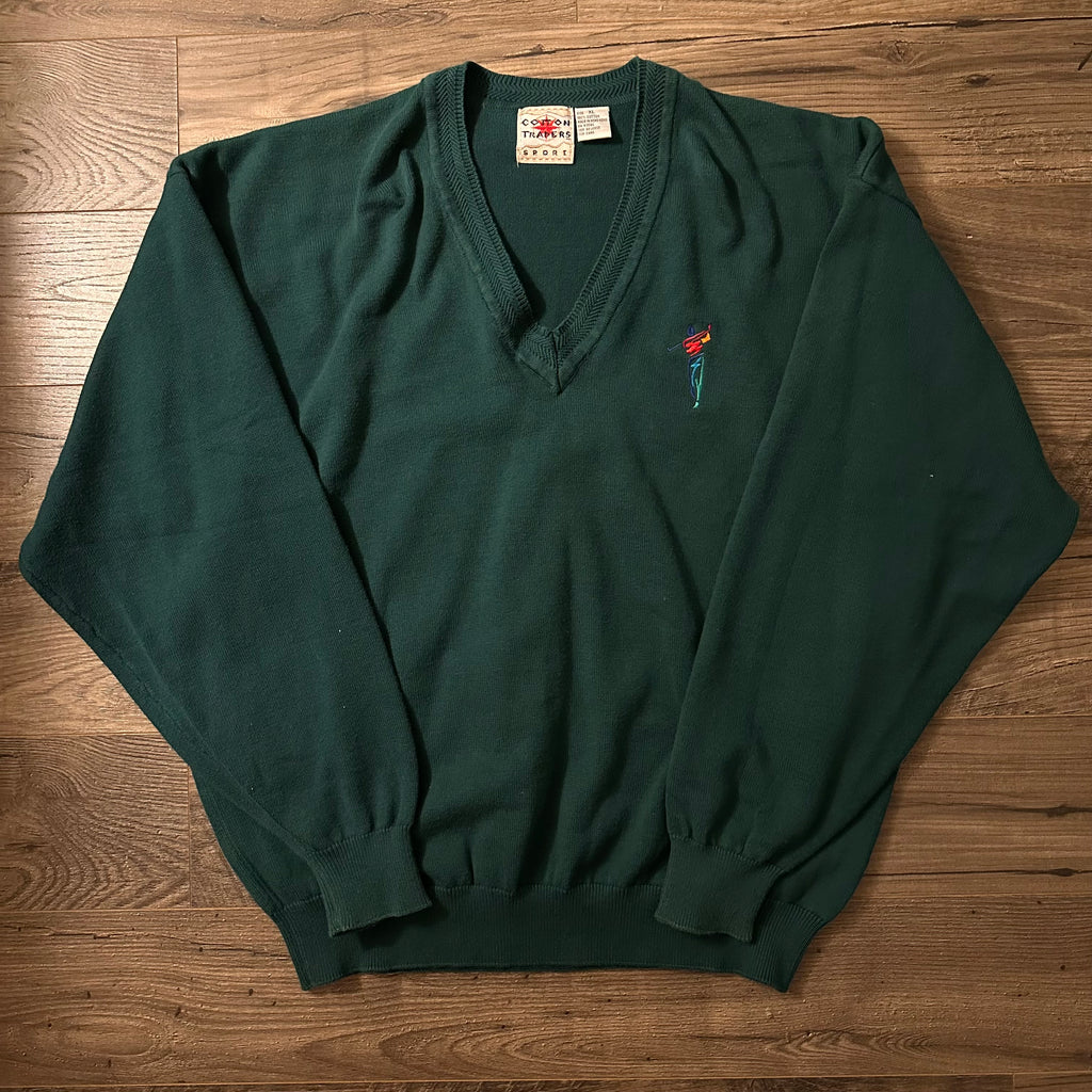 90s Golf Varsity Neck Sweater (XL)