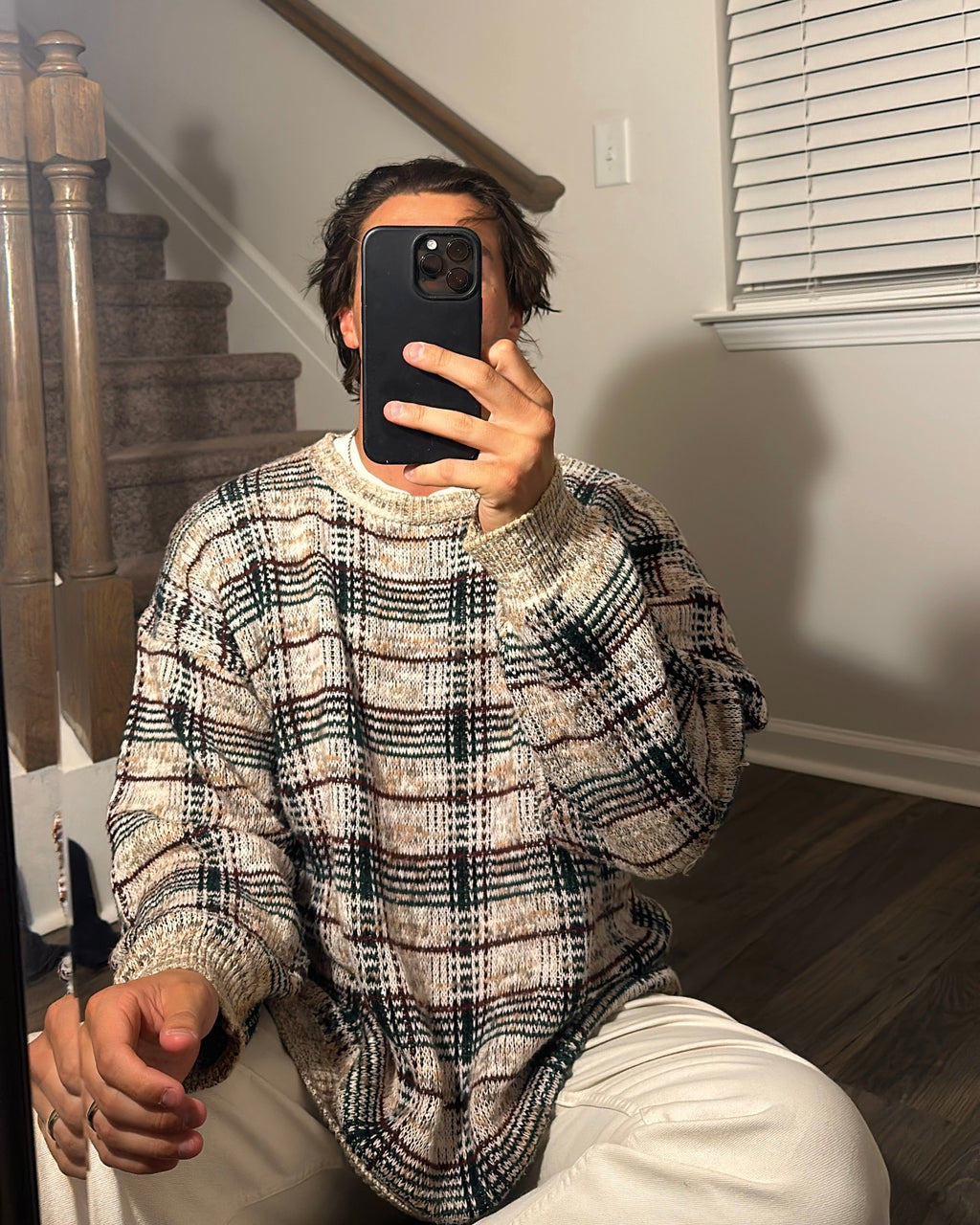 Vtg 90s Patterned Dad Sweater