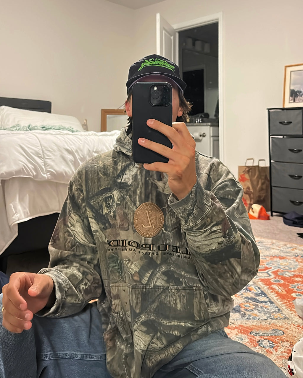 Vtg Heavy Camo Hoodie