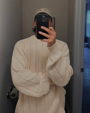 Vtg 90s Cream Dad Sweater
