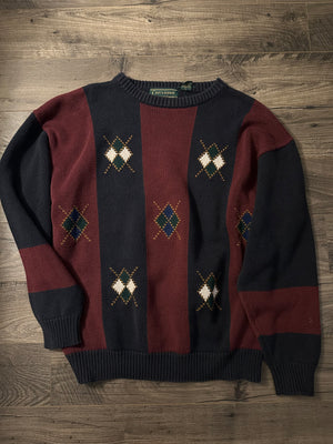 90s Golf Patterned Dad Sweater (XL)